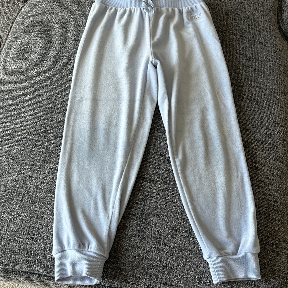 Light Blue Kids Fleece Jogger Pants Juicy Couture